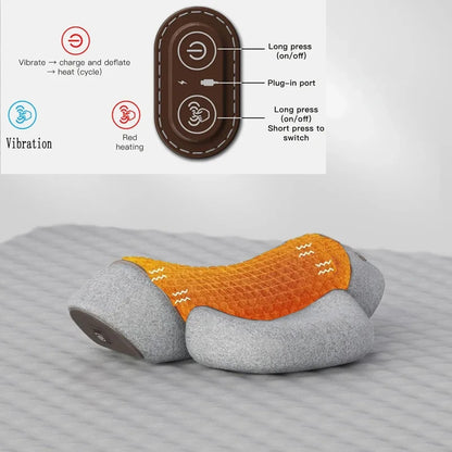 Cervical Pillow Electric Massager Hot Compress Vibration Massage Sleeping Memory Foam Pillow Spine Support Relaxation Treatment