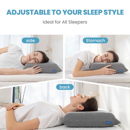 Memory Foam Pillow for Sleeping Adjustable Height Ergonomic Neck Shoulder Pain Relief Orthopedic Contour Sleeping Neck Pillow